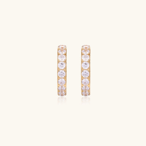 Crystal Pearl Hoops